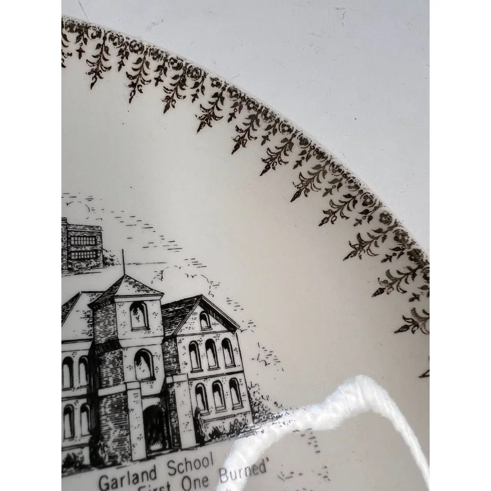 Garland Texas History of Schools Souvenir Plate Gold Edge
